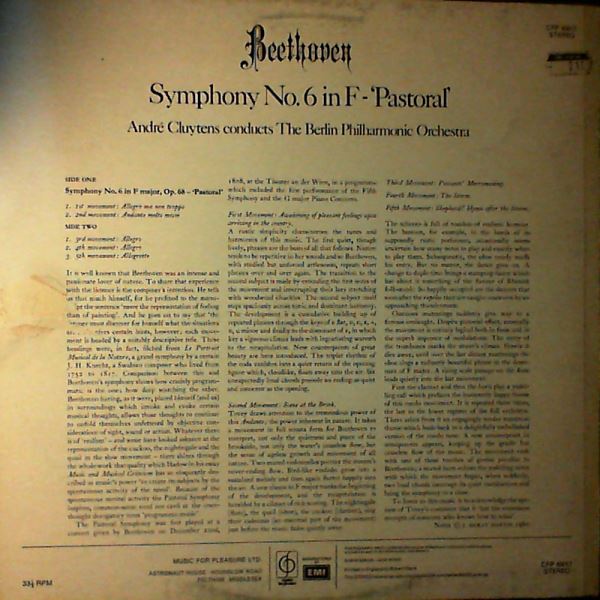 Berlin Philharmonic Orchestra (con. Cluytens Andre) — Beethoven - Symphony No. 6 In F "Pastoral"