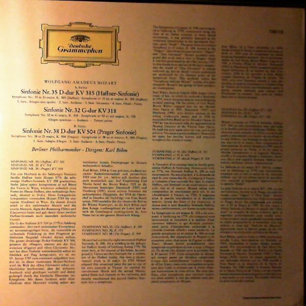 Berliner Philharmoniker (cond. Bohm Karl) — Mozart - Symphonien Nr. 35 "Haffner" · Nr. 32 in G-Dur, Nr. 38 "Prager"