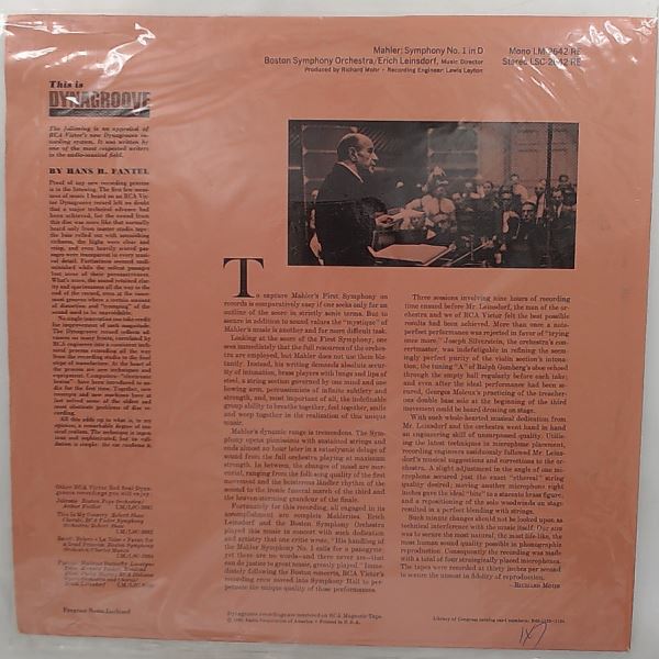 Boston Symphony Orchestra (cond. Leinsdorf E.) — Mahler- Symphony No. 1