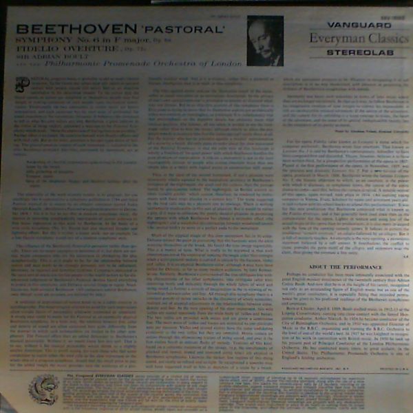 Boult Adrian Sir (con.) — Beethoven "Pastoral", symphony #6 in F major op.68, Fidelio overture op.72c