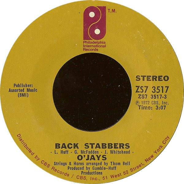 The O'Jays — Back Stabbers