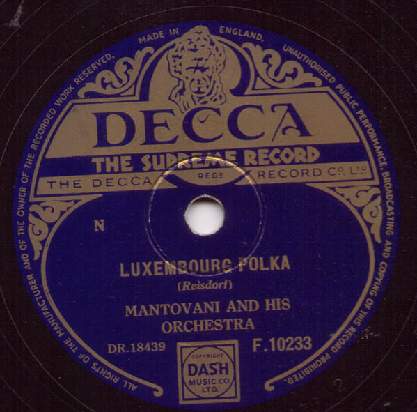 Mantovani And His Orchestra — Luxembourg Polka