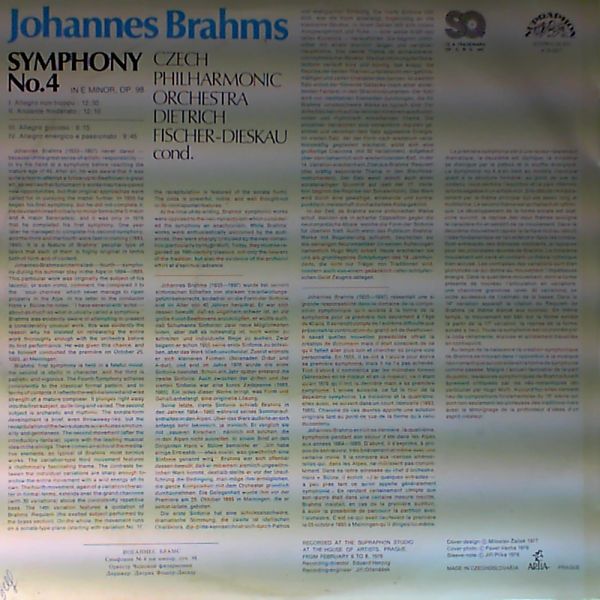 Czech Philarmonic Orchestra (cond. Fischer-Dieskau D.) — Brahms J. - Symphony No. 4 in E-moll Op. 98