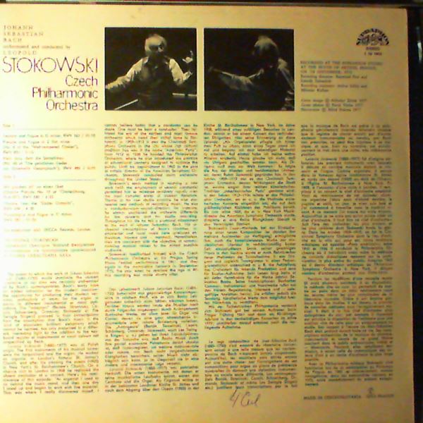 Czech Philharmonic Orchestra (cond. Stokowski L.) — Bach By Stokowski