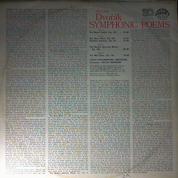 Czech Philharmonic Orchestra (dir. Neumann V.) — Dvorak A. - Symphonic Poems
