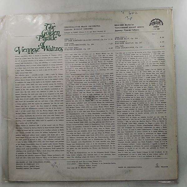 Czechoslovak Brass Orchestra (cond. Urbanec R.) — Golden Parade Of Viennese Waltzes