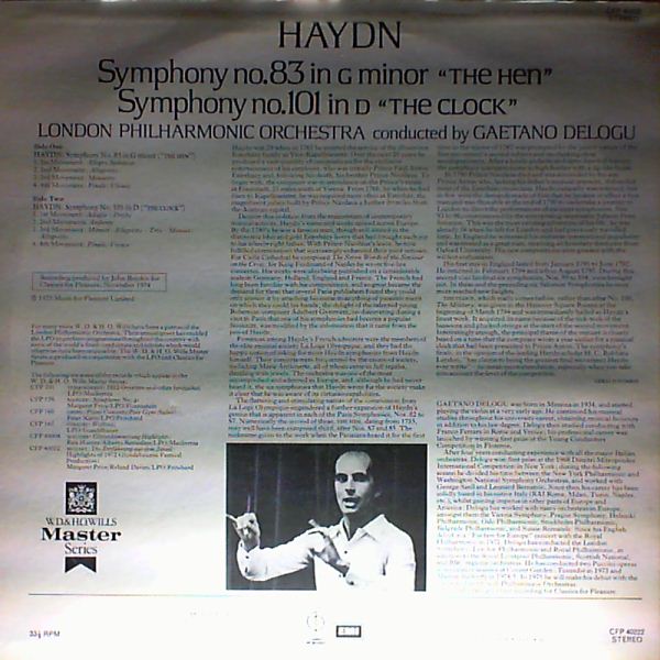 Delogu G. (con.) — Haydn - Symphony no.83 in G moll "the hen" Symphony no.101 in D "the clock"