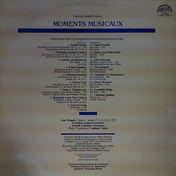 Dvorak Chamber Orchestra — Moments Musicaux