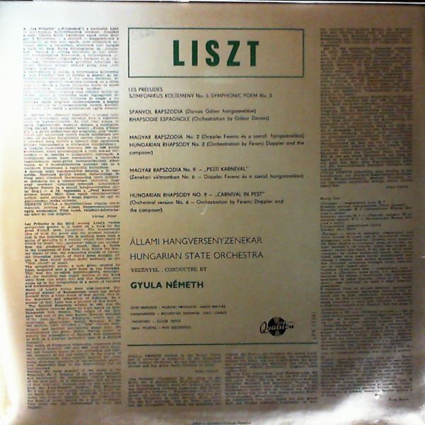 Hungarian State Orchestra (dir. Nemeth G.) — Liszt - Les Preludes, Rhapsodie Espagnole, Hungarian Rhapsodies Nos 2 And 9