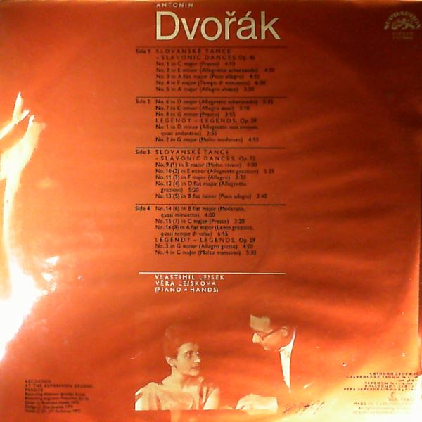 Lejsek Vlastimil and Lejskova Vera — Dvorak A. - Slavonic Dances 1-8 Op. 46; 9-16 Op.72 / Legends 1-4 Op.59