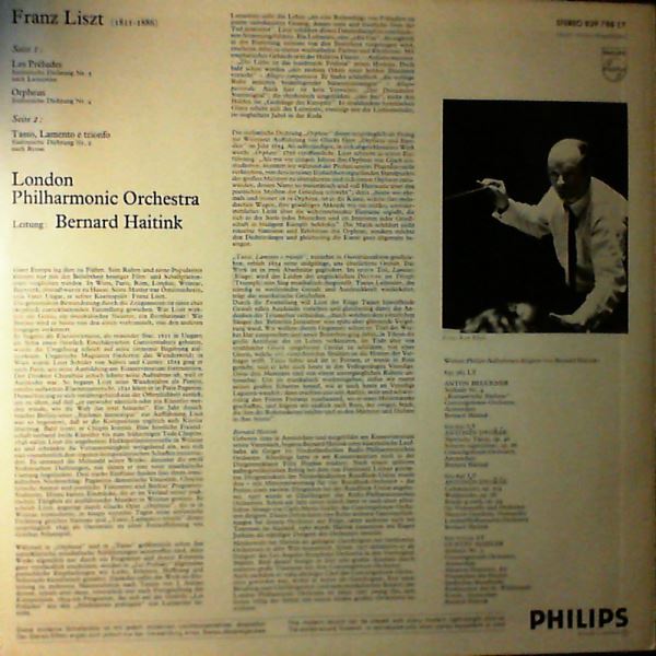 London Philharmonic Orchestra (cond. Haitink Bernard) — Liszt - Les Preludes, Orpheus, Tasso