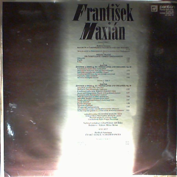 Maxian F. — Smetana - Macbeth and the Witches, Martinu - Three Czech Dances, Suk - Things Lived and Dreamed; Smetana - Ceske Tance