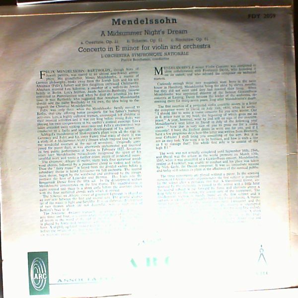 National Symphony Orchestra (cond. Brochstain P.)/Meyer P. (violin) — Mendelssohn - Violin concerto in E minor, op 64, A midsummer night's dream