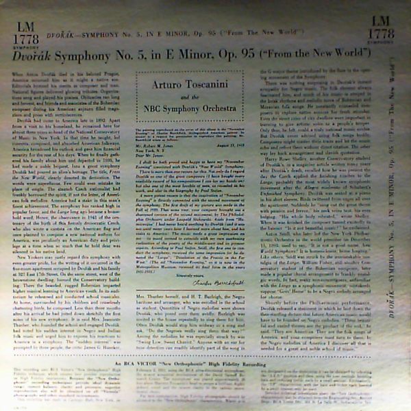 NBC Symphony Orchestra (cond. Toscanini Arturo) — Dvorak - Symphony No.5, in E moll,Op.95 (From the New World)