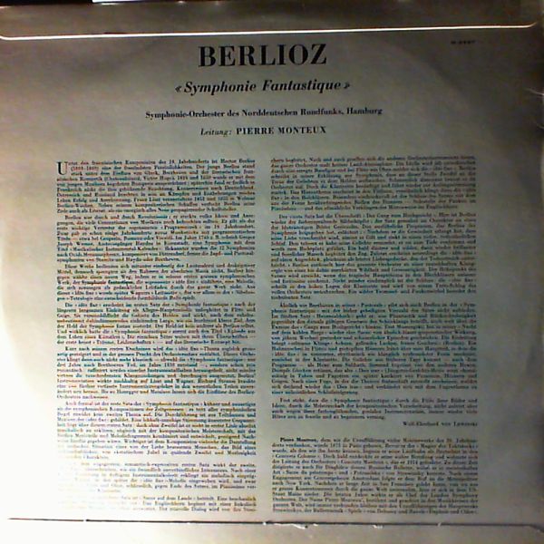 NDR Symphony Orchestra (cond. Monteux P.) — Berlioz H. - Symphonie Fantastique, Op.14