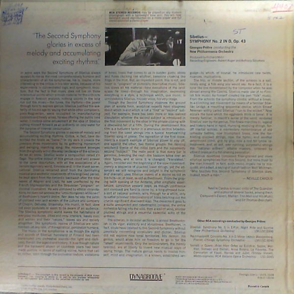 New Philharmonica Orchestra — Sibelius - Sym. No. 2 in D (con. Pretre)