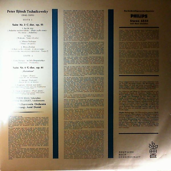 New Philharmonica Orchestra (cond. Dorati Antal) — Tchaikovsky - Suites nr. 2 in C-dur op. 53, nr. 4 in G-dur op. 61 (Чайковский)