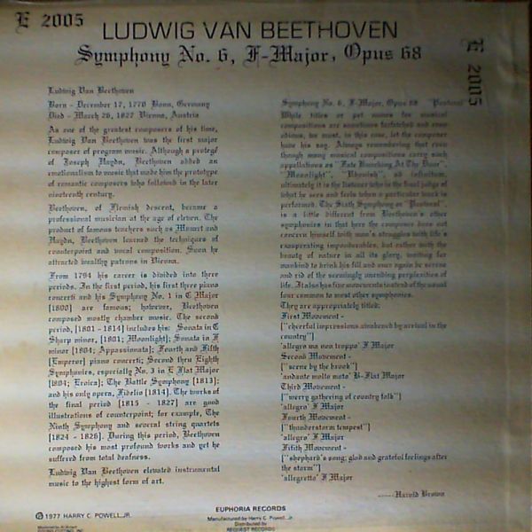 Orchester der Wiener Staatsoper (cond. Josefowitz D.) — Beethoven L. - symphony №6 -magoj "Pastorals" (dir. Lindenberg E.)