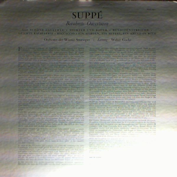 Orchester der Wiener Staatsoper (dir. Goehr W.) — Suppe - Beruhmte Ouverturen