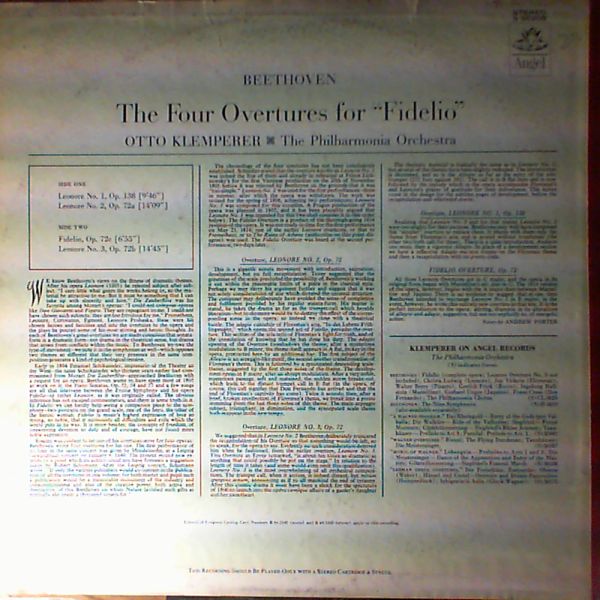 Orchestra "Philharmonia" (cond. Klemperer Otto) — Beethoven L. - The Four Overtures For "Fidelio"