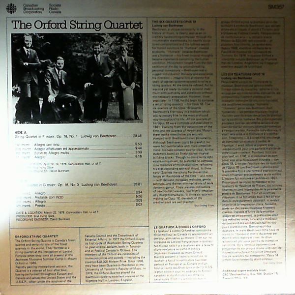 Orford String Quartet — Beethoven Quartet Series: String Quartet in F-dur op. 18 no. 1, String Quartet in D-dur op. 18 no. 3