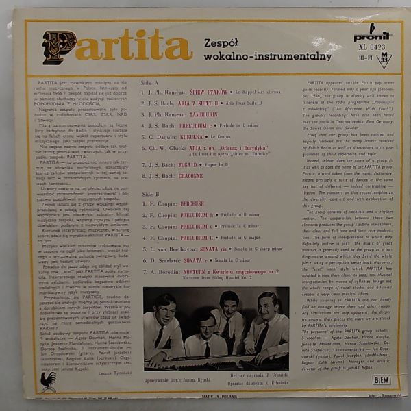 Partita — Partita (Rameau, Bach, Daquin, Gluck, Chopin, Beethoven, Scarlatti, Borodin)