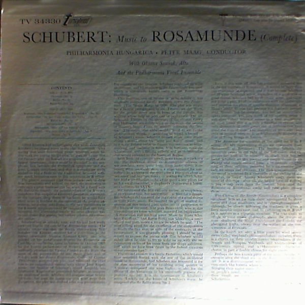 Philharmonia Hungarica (cond.Maag P.) — Schubert - the music to Rosamunde
