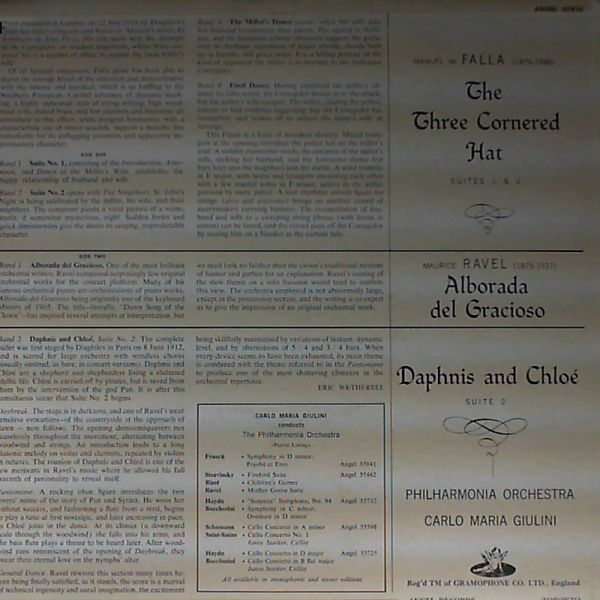 Philharmonia Orchestra — Falla / Ravel (con. Carlo Maria Giulini)