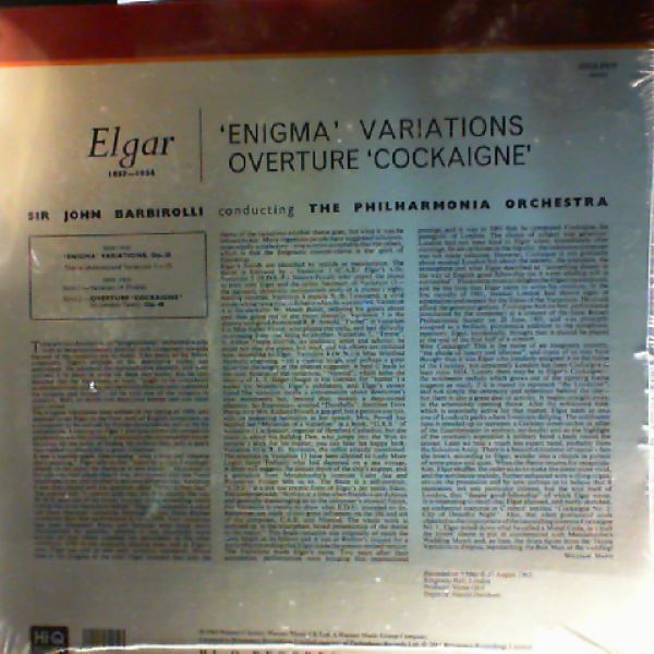 Philharmonia Orchestra (cond. Barbirolli J.) — Elgar - Enigma Variations, Overture Cockaigne