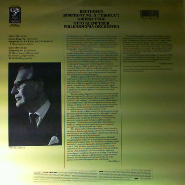 Philharmonia Orchestra (cond. Klemperer O.) — Beethoven L. - Symphony No. 3 in E-flat ("Eroica"), Grosse Fuge in B-flat