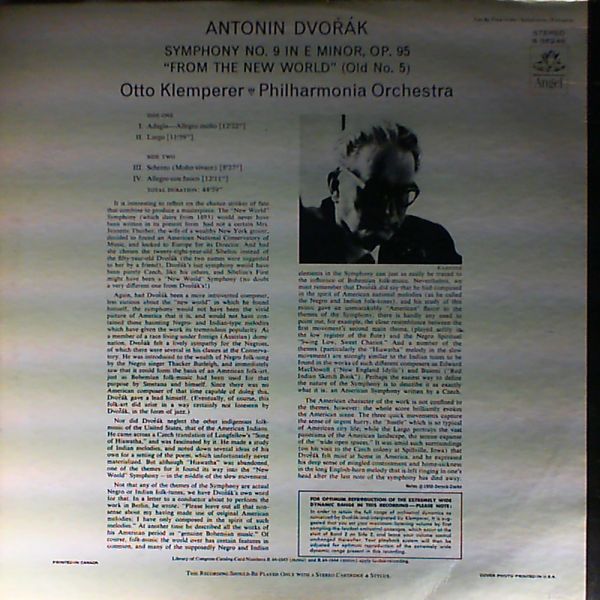 Philharmonia Orchestra (cond. Klemperer O.) — Dvorak - Symphony No.9 in E moll Op.95 "From the New World"