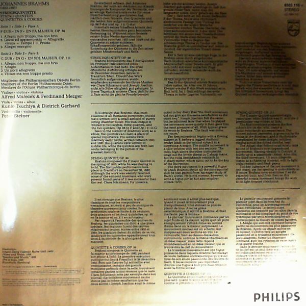 Philharmonisches Oktett Berlin — Brahms - Die 2 Streichquintette in F op. 88, in G op. 111 (String Quintets)