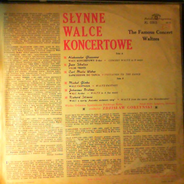 Polish Radio Symphony Orchestra (cond. Gorzynski Zdzislaw) — Slynne Walce Koncertowe / The Famous Concert Waltzes: Glazunov, Sibelius, Weber, Glinka, Brahms, Strauss R.