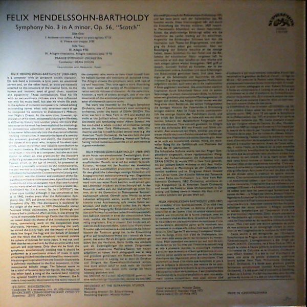 Prague Symphony Orchestra (cond. Dixon Dean) — Mendelssohn - Symphony No. 3 In A-moll "Scotch"