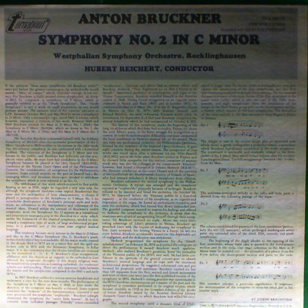Reichert Hubert (cond), — Bruckner A. - Symphony No.2 In C-moll