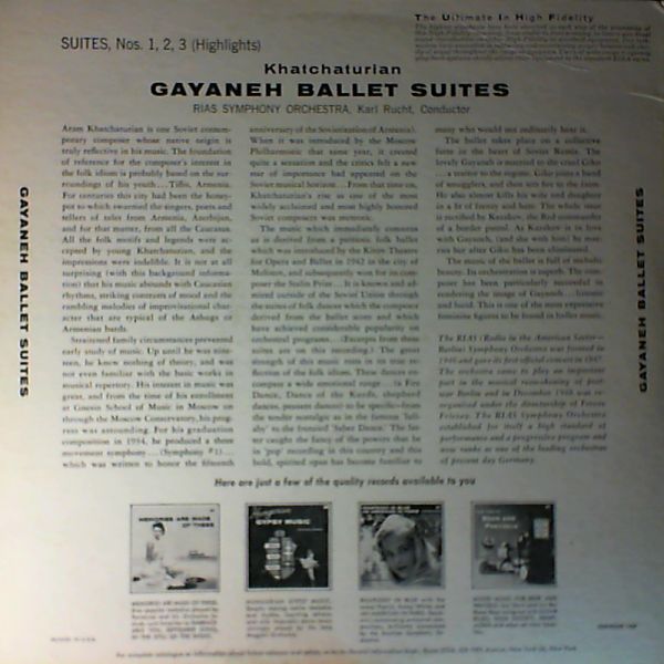 RIAS Symphony Orchestra (con. Becker Gerhard) — Khachaturian - Gayaneh Ballet Suites