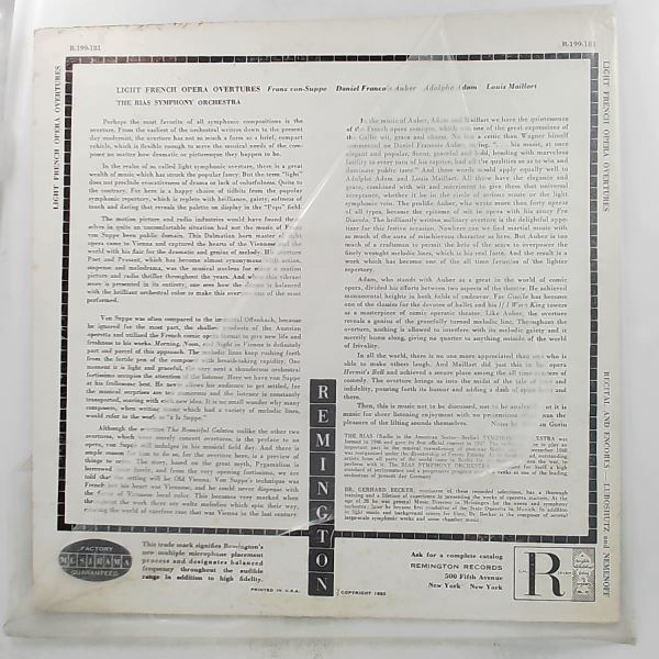 RIAS Symphony Orchestra (con. Becker Gerhard) — Light French Opera Overtures: von Suppe, Auber, Adam, Maillart