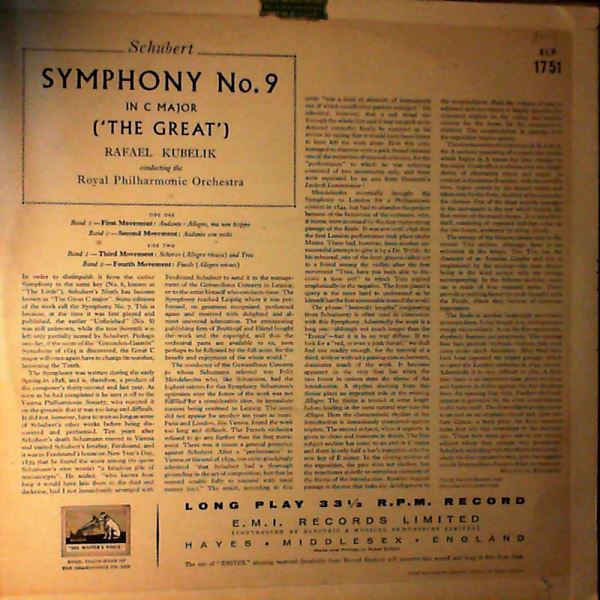 Royal Philharmonic Orchestra (cond. Kubelik R.) — Schubert - Symphony No. 9 ("The Great")