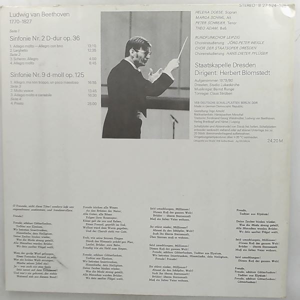 Staatskapelle Dresden (cond. Blomstedt Herbert) — Beethoven - Sinfonie Nr. 2, Sinfonie Nr. 9