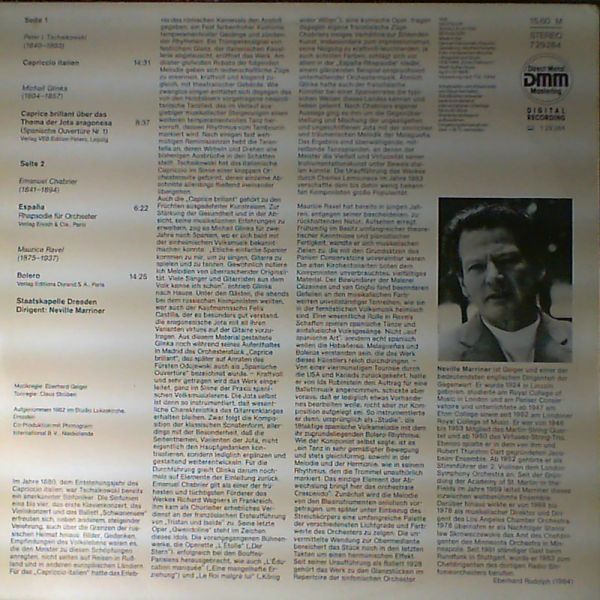 Staatskapelle Dresden/Rundfunkchor Leipzig — Ravel - Bolero, Tchaikovsky - Capriccio italien, Glinka - Caprice, Chabrier - Espana