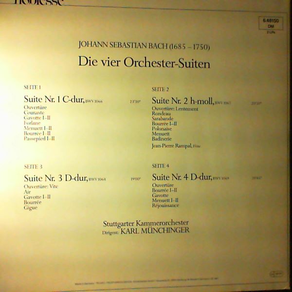 Stuttgart Chamber Orchestra (dir. Munchinger K.) — Bach J.S. - Die vier Orchester-Suiten