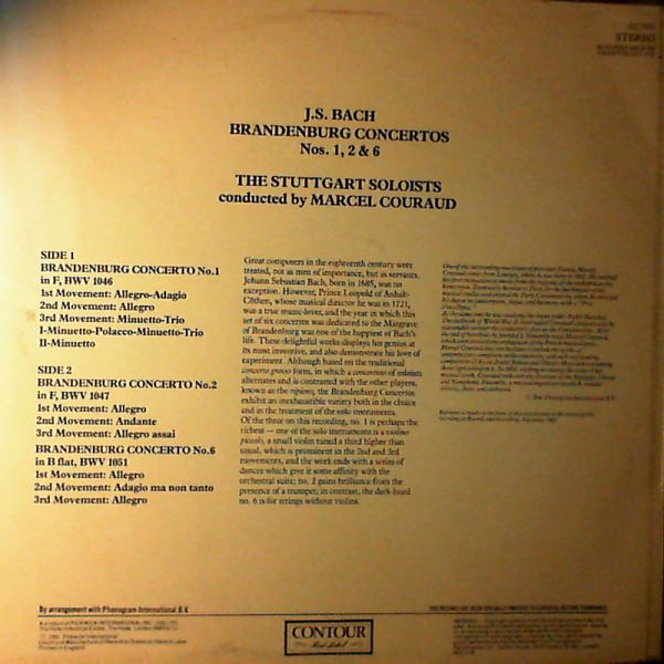 Stuttgart Soloists (cond. Couraud M.) — Bach J.S. - Brandenburg Concertos Nos. 1, 2 & 6