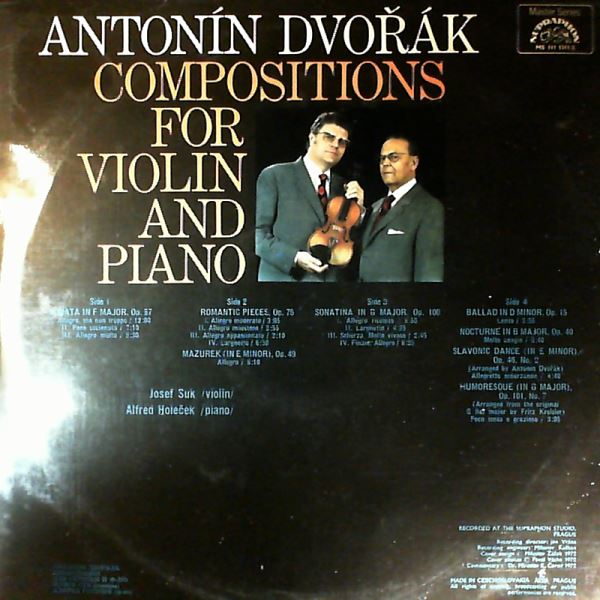 Suk J./Holecek A. — Dvorak A. - Compositions for violin and piano