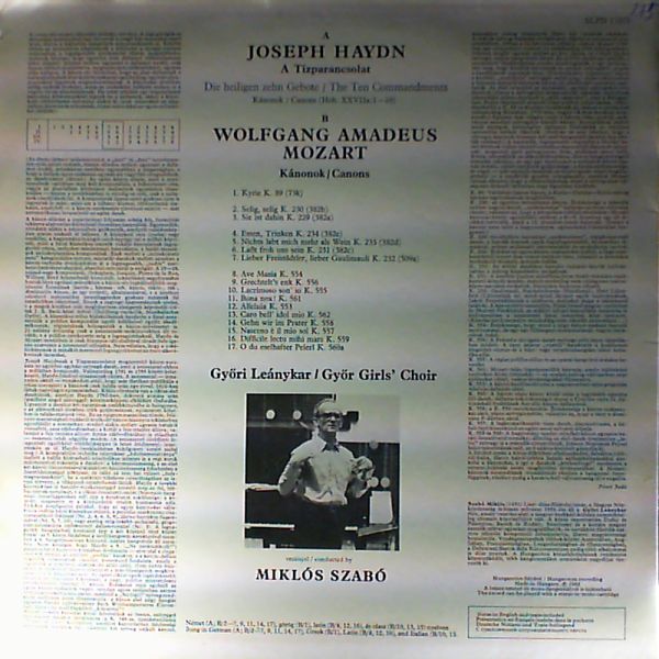 Szabo Miklos (con.) — Haydn - "The Ten Commandments"- Canons. Mozart W. - 17 Canons