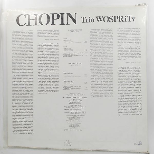Trio WOSPRiTv — Chopin - Trio G-Moll Op. 8, Etude Op. 10 No. 6 For Cello And Piano, Tarantelle Op. 43 For Violin And Piano