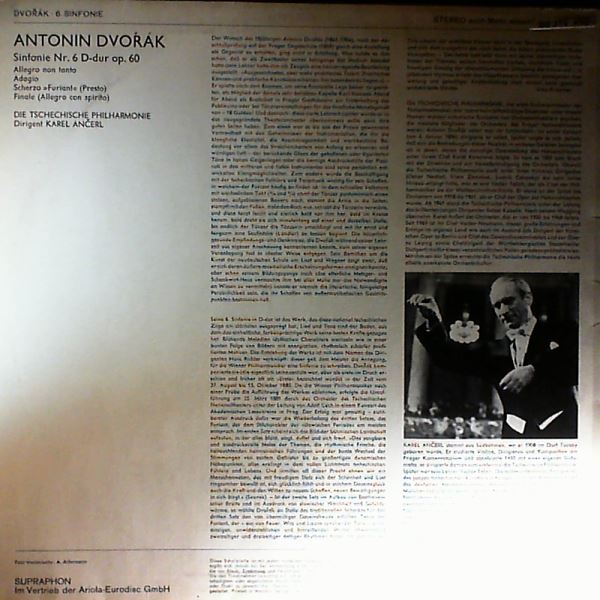 Tschechische Philharmonie (dir. Ancerl K.) — Dvorak - Sinfonie nr. 6 in D-dur op. 60