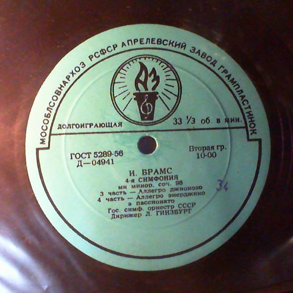 USSR State Symphony Orchestra (cond. Ginzburg L.) — Brahms - Symphony no. 4