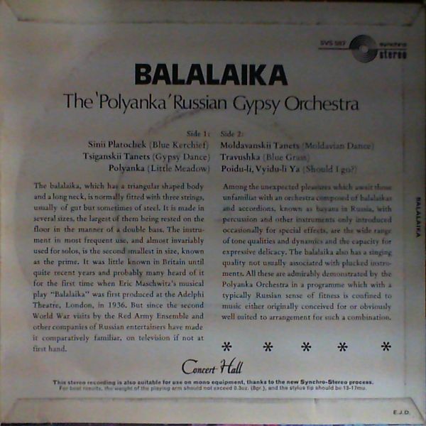 Polyanka Russian Gypsy Orchestra — Balalaika