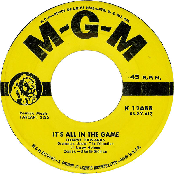 Tommy Edwards — It's All In The Game