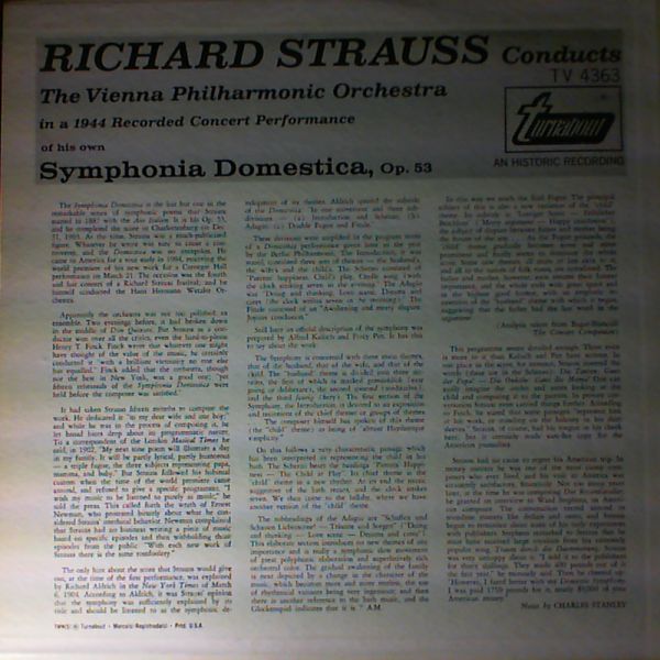 Vienna Philarmonic Orchestra (cond. Strauss R.) — Strauss R. - Symphonia Domestica, Op. 53